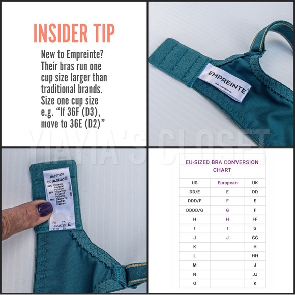 Empreinte 30E Allure 07205 Seamless Lace Underwire T-Shirt Bra in Jade/Green - Picture 16 of 16